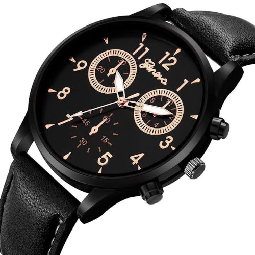 Men and Women’s Watches Fashion Casual Leather Quartz Wrist - Product Imagery