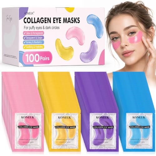 100 Pairs Eye Masks for Dark Circles Puffy Eyes Undereye - KONEUK Official Imagery - 1
