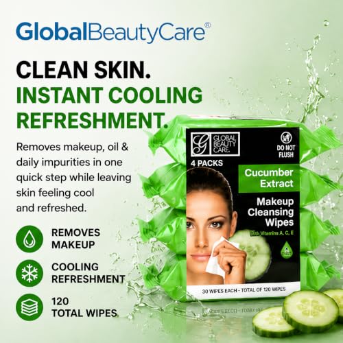 Global Beauty Care Cucumber Waterproof Makeup Remover Face - Product Imagery