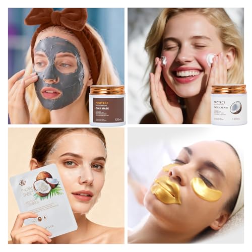 Gifts for Women, 32 Pcs Coconut Hydrating Face Skin Care Kit, - Product Imagery