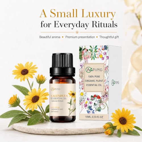 Calendula Essential Oil - 100% Pure Organic Natural Plant - Product Imagery