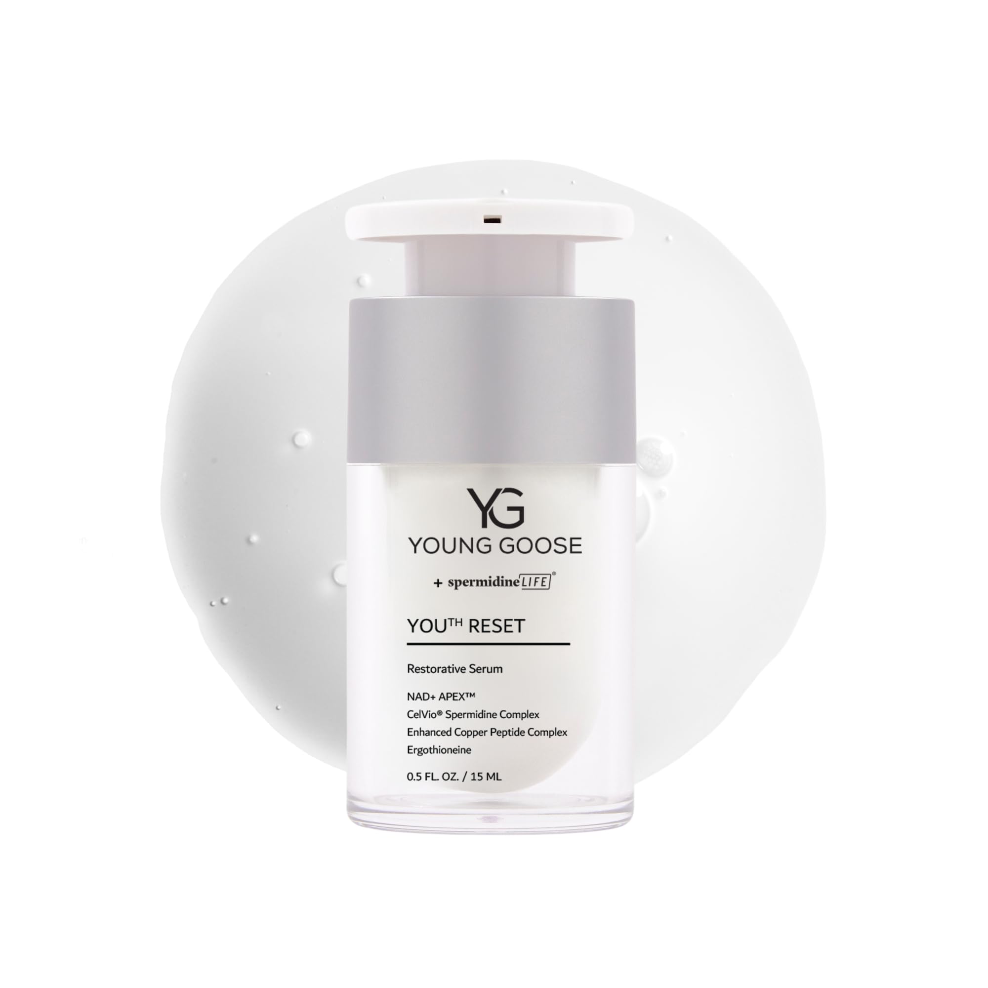 Youth Reset Face Serum, Peptides & Resveratrol, 15 mL - Product Imagery