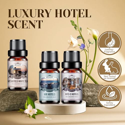 Hotel Diffuser Oils Gift Set - 6x10ML Luxury Fragrance Oil - Product Imagery