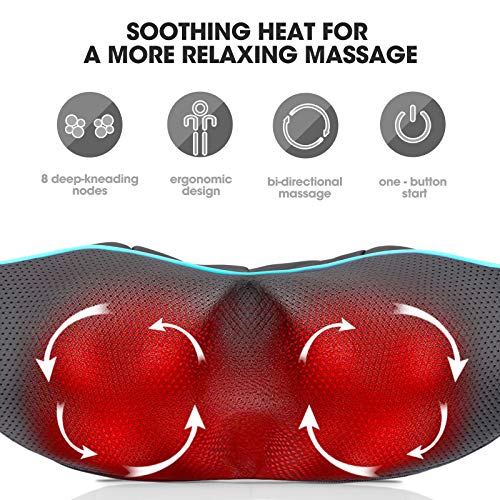 MagicMakers Shiatsu Neck Massager with Heat for Pain Relief Deep - Product Imagery