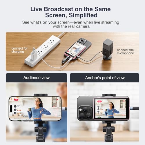 TTQ 4K 60fps Vlog Selfie Monitor Screen, Magnetic Phone Vlog - Product Imagery