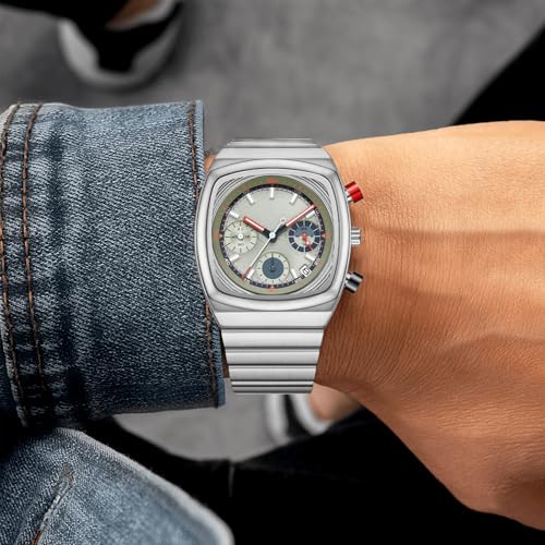CILOA Mens Watches Chronograph Stainless Steel Waterproof Date - Product Imagery