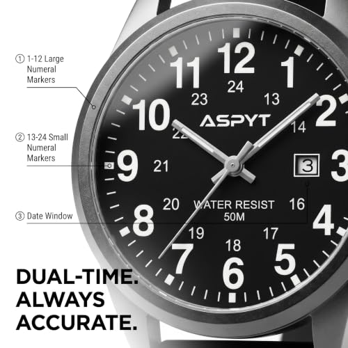 Men Black Watch, Military Analog Quartz Watch for Men, Ultra - Product Imagery
