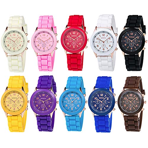 Wholesale 10 Pack Men Women Silicone Band Watch Set Analog - Product Imagery
