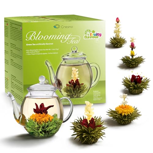 Creano Blooming Tea Gift Set with Glass Teapot 17oz - Creano Official Imagery - 1