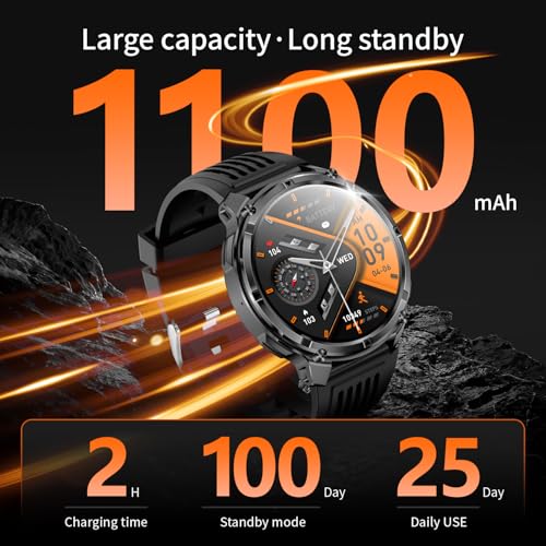 Mens Smart Watch for Android Phones and iPhone,Military Sport - Product Imagery