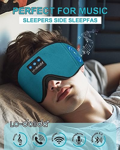 Sleep Mask with Bluetooth Headphones,LC-dolida Sleep Headphones - Product Imagery