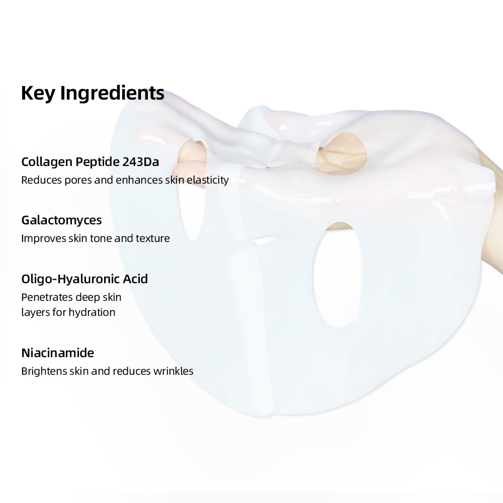 Collagen Face Mask 5 Pack, Korean Hydrating Sheet Mask for - Generic