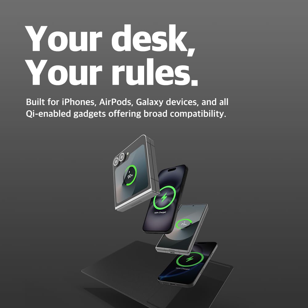 POUT H3 PRO Dual Qi Wireless Charging Mouse Pad Dual Fast - POUT Official Imagery - 7