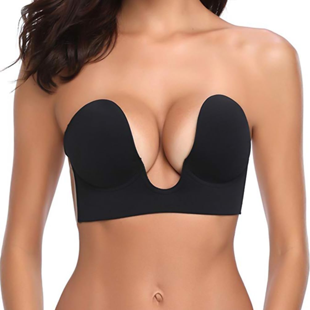 TITU Plunge Strapless Bra Pushup Boobas Sticky Bra Lift DD Brafor Back - View 5