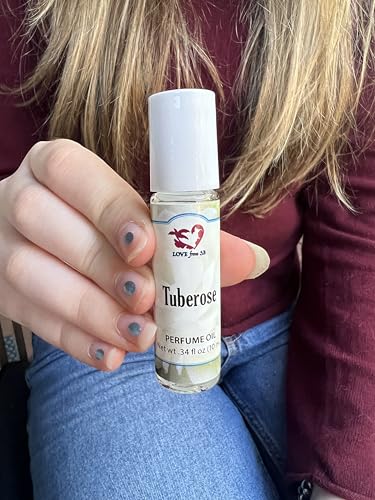 Tuberose Perfume Oil | .03 oz/10 ml Roll On Bottle with Organic - Product Imagery