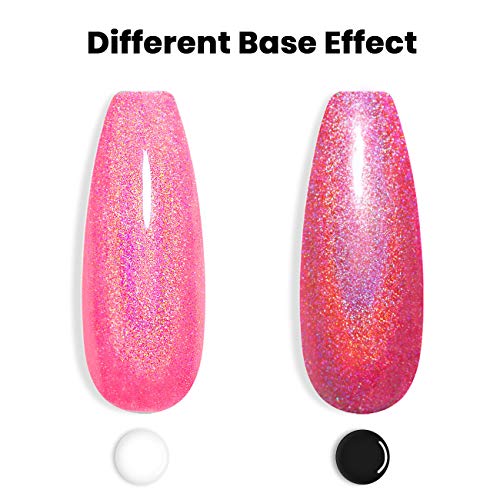 RARJSM Holographic Nail Polish Neon Hot Pink Gel Nail Polish - Product Imagery