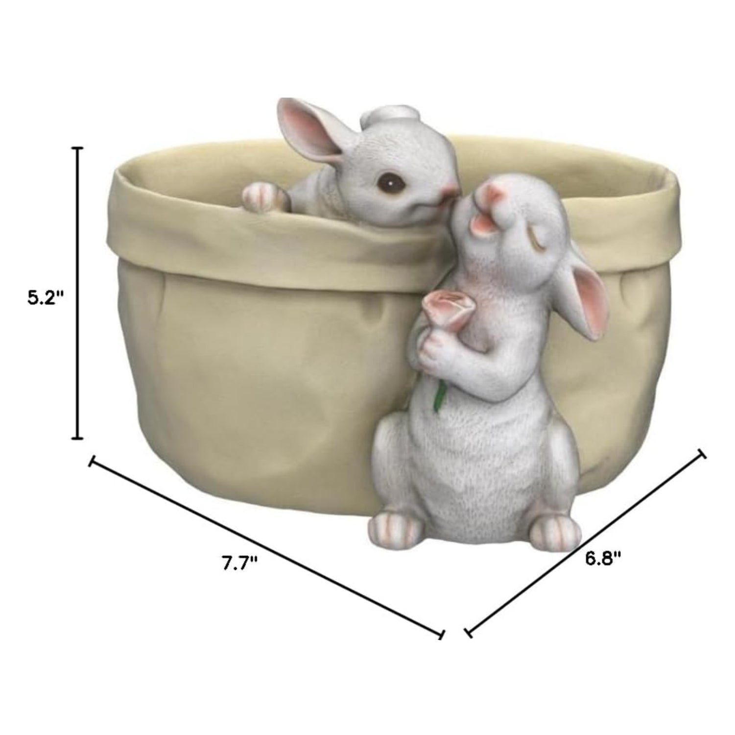 WONDHOME rabbit-shaped flower pot with succulent plants, decorative bunny garden planter for indoor and outdoor use