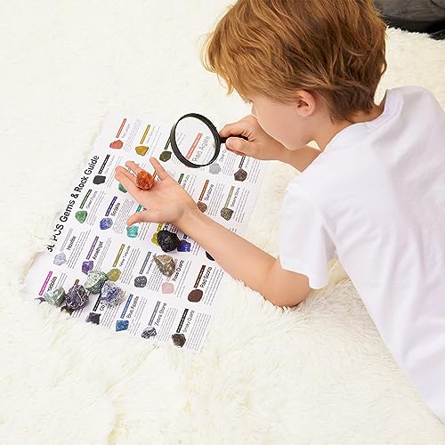 Rock Collection for Kids - 30Pcs Rocks, Gemstones & Crystals Kit - Product Imagery