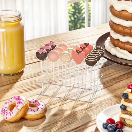 2 Pack Cake Pop Stand with Sticks Kit, Acrylic Lollipop Hold - Product Imagery