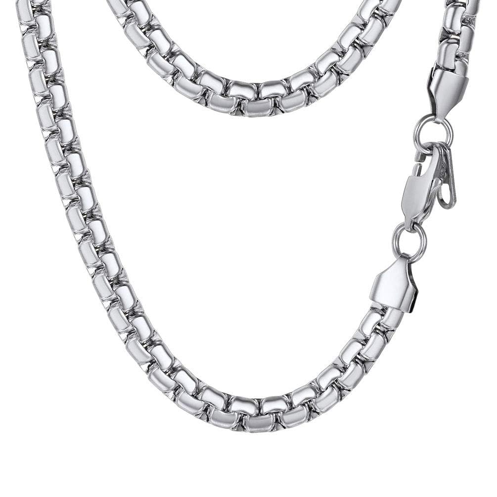 PROSTEEL Stainless Steel Flat Box Link Chain Necklace for - PROSTEEL Official Imagery - 8