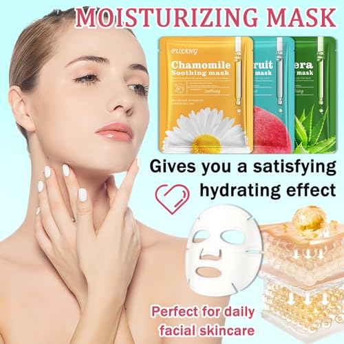 10PCS Face Sheet Mask Skin Care,Hydrating Face Sheets Masks Bulk - Product Imagery