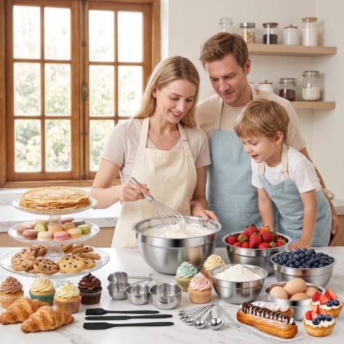 WEPSEN Mixing Bowls Set, 25PCS Stainless Steel Mixing Bowl with - Product Imagery