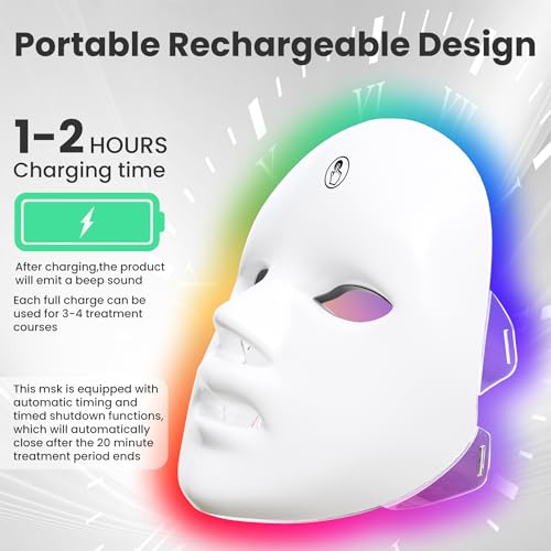 7-1 Colors Red Light Therapy For Face，LED Facial Skin Care - Product Imagery