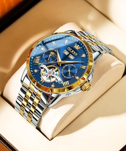 OLEVS Mens Automatic Watch Luxury Dress Diamond Self Winding - Product Imagery