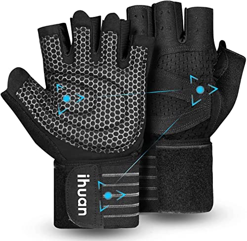 ihuan Ventilated Weight Lifting Gym Workout Gloves with Wrist - Product Imagery