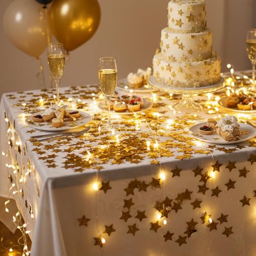 200 PCS Gold Stars Confetti 1 Inch Glitter Star Table Confetti - Product Imagery