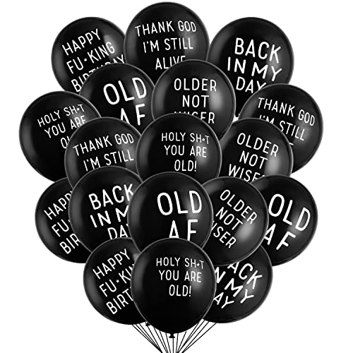 18 Piece Funny Abusive Old Age Birthday Party Balloons - 12"/18 - Product Imagery