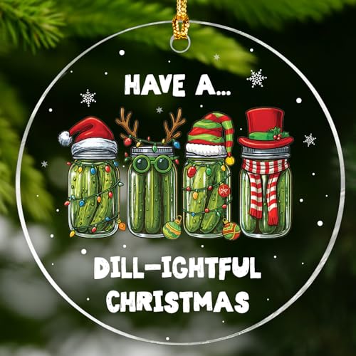 Funny Pickle Ornament 2026 - Have A Dillightful New Year Gift - Product Imagery