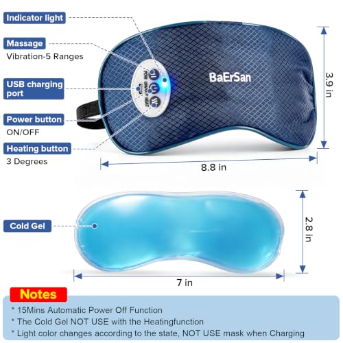 Eye Massager with Heat & Vibration, Reusable Gel Strip - Product Imagery
