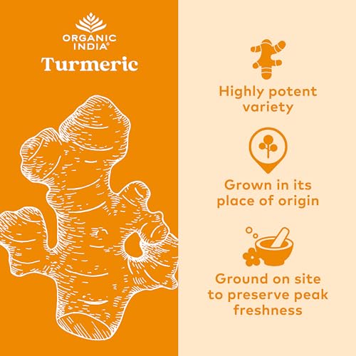 ORGANIC INDIA Turmeric Curcumin with Black Pepper, Capsules, 180 - Product Imagery