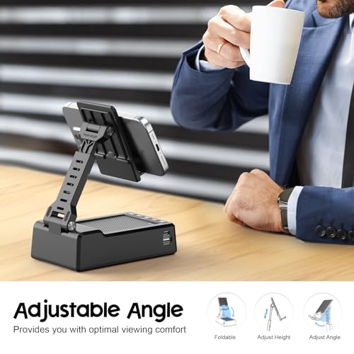 JTEMAN Phone Stand with Bluetooth Speaker and Charging Function - Product Imagery