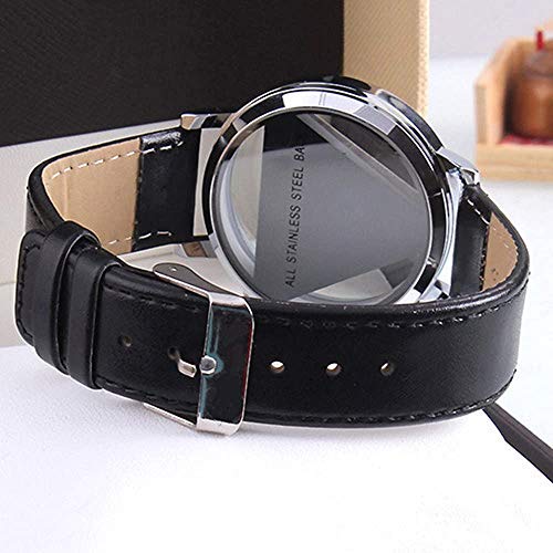 Unisex Charm Glass Hollow Triangle Dial Faux Leather Analog - Product Imagery