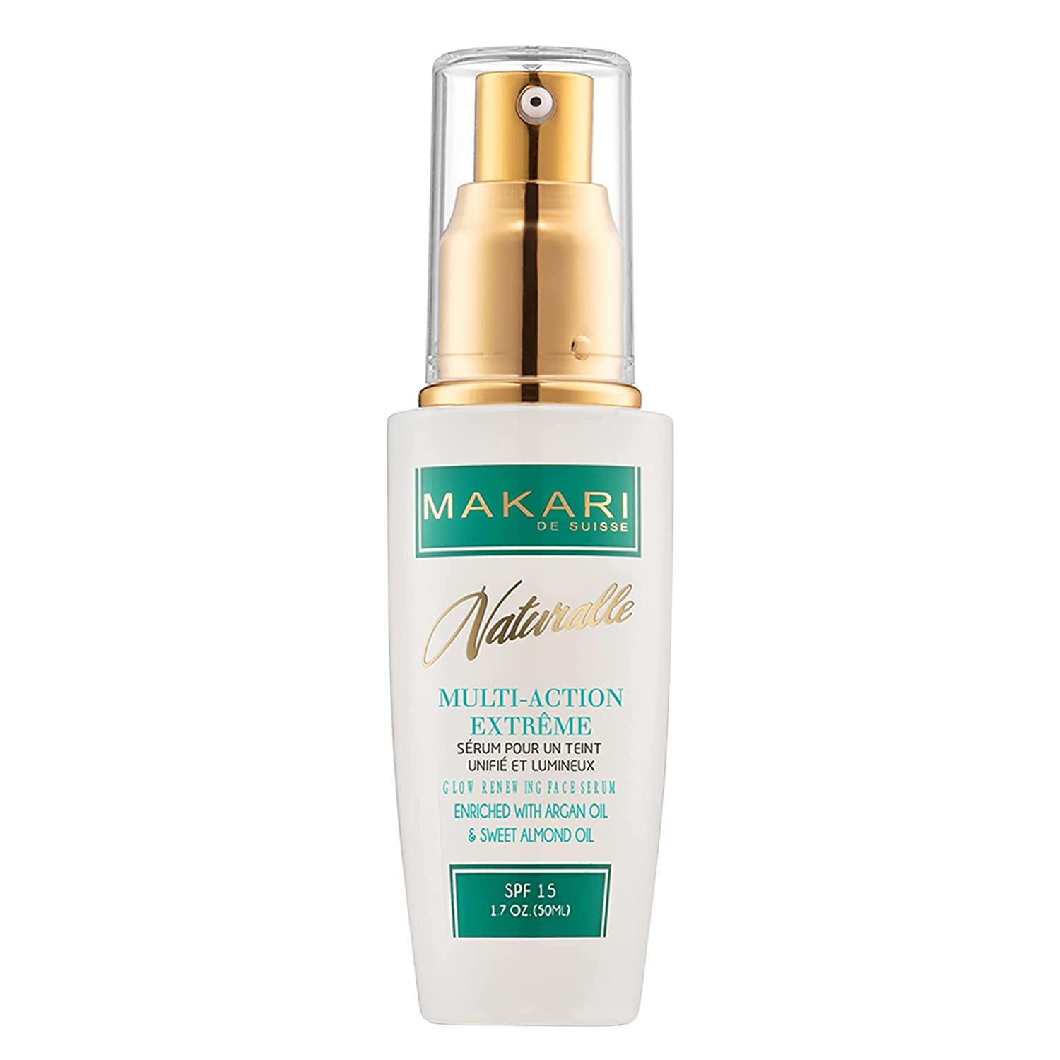 Makari Naturalle Multi-Action Extreme Brightening Serum (1.7 oz) | Brightening-Inspired Serum for Uneven Areas | Moisturizing Formula for Dry & Irritated Skin with Argan Oil & SPF15