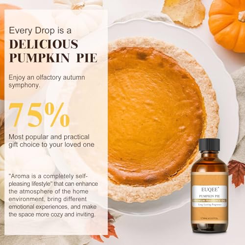 EUQEE Pumpkin Pie Fragrance Oil for Diffuser(2.02 Fl oz/60 ml) - Product Imagery