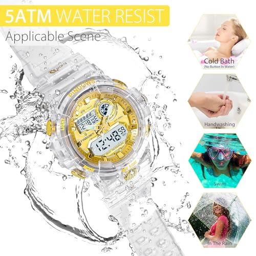 Womens Watch for Women Digital Sports Watch,7 Color LED Light - Product Imagery