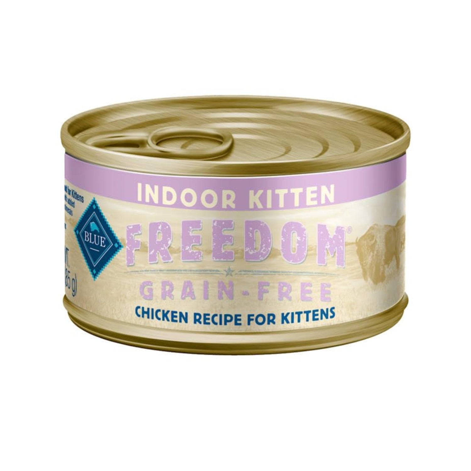 Blue Buffalo Freedom grain-free kitten wet cat food in a bowl, showcasing the complete and balanced meal for young cats.