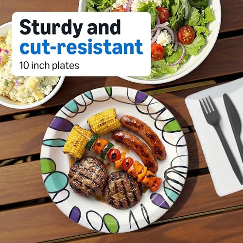 Amazon Basics Ultra Paper Plates, 10 Inch, Disposable, 372 Count - Product Imagery