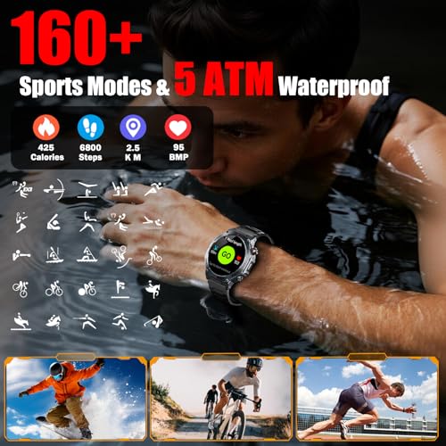 Jugeman Military Smart Watch for Men with Dual-Band GPS, 5ATM - Product Imagery