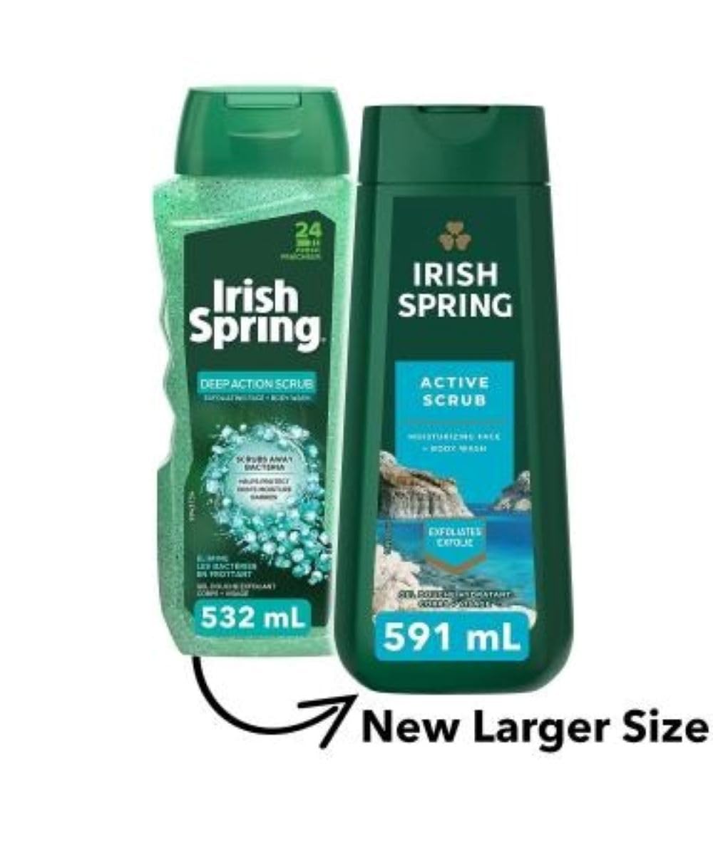 Irish Spring Body Wash Active Scrub Moisturizing Face Exfoliating Gel 20 Fl Oz - Irish Spring Official Product View 5