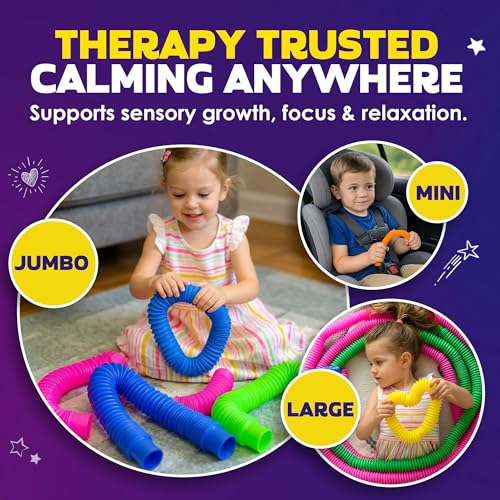 Nutty Toys Pop Tubes - Large 8-Pack Sensory Toys - Creative STEM - Product Imagery
