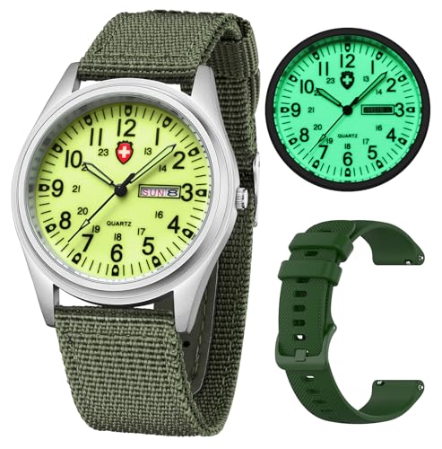 Gosasa Unisex Military Field Watch, Analog Quartz Watch with - Product Imagery