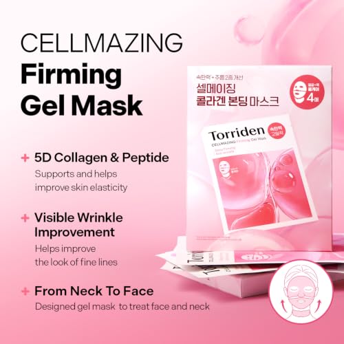 Torriden CELLMAZING Collagen Firming Gel Sheet Mask for Face & - Product Imagery