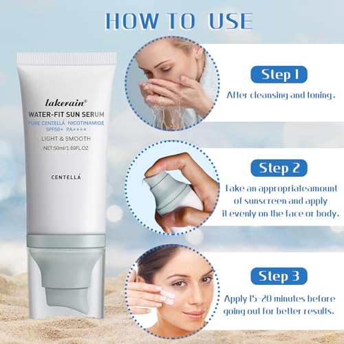 Centella Sunscreen SPF 50, Moisturizing Water-Fit Sun Serum, - Product Imagery