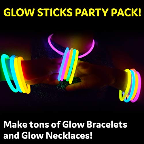 PartySticks Glow Sticks Party Supplies 100pk - 8 Inch Glow in - Product Imagery