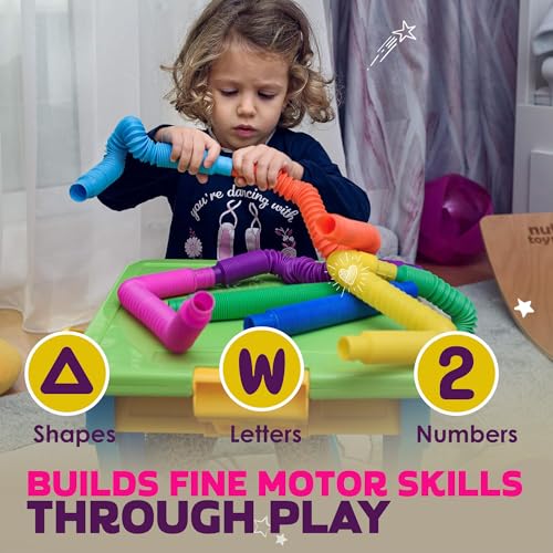 Nutty Toys Pop Tubes - Large 8-Pack Sensory Toys - Creative STEM - Product Imagery