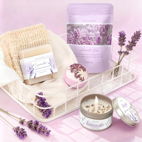 Gifts for Women Birthday Gift Baskets, Lavender Relaxing Home - Product Imagery